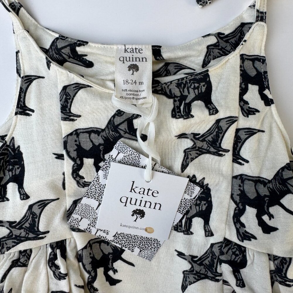 Kate Quinn Tiered Bubble Romper | Dino Print, Tie Straps | 18–24M | NWT - Picture 2 of 4